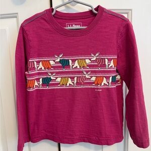 L.L.Bean Toddler Girl Long Sleeve T Shirt with Moose and Bears in Sweaters 4T